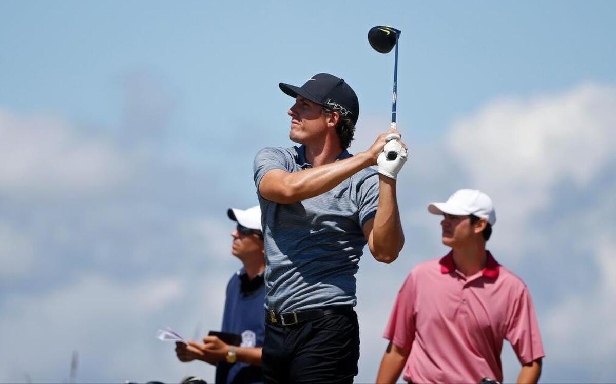 
Jamie Lovemark, center, will compete in the Air Capital Classic after finishing 18th in the U.S. Open last weekend at Chambers Bay. 
