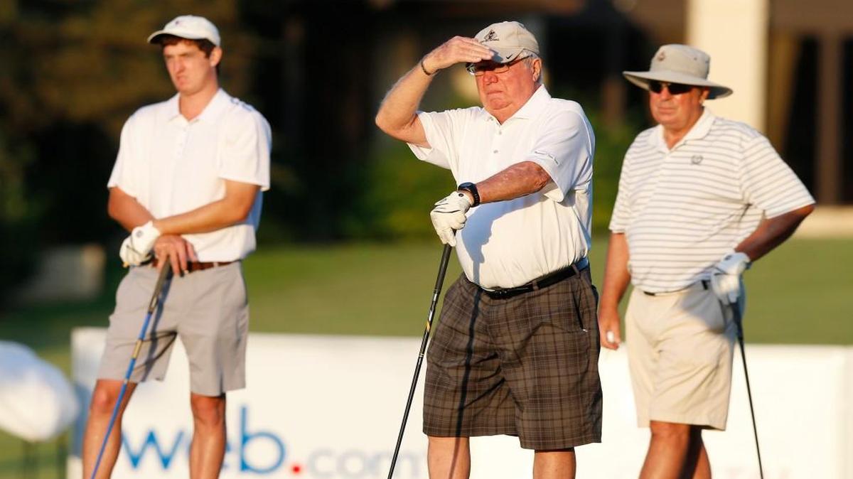 Three generations of Vautravers: Randall, Ralph and Randy, at the start of the Marge Page Pro-Am on Wednesday morning.
