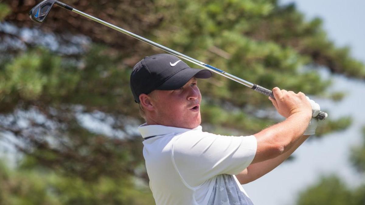 Michael Gellerman tees of No. 17 during a practice round Tuesday afternoon at Crestview Country Club.