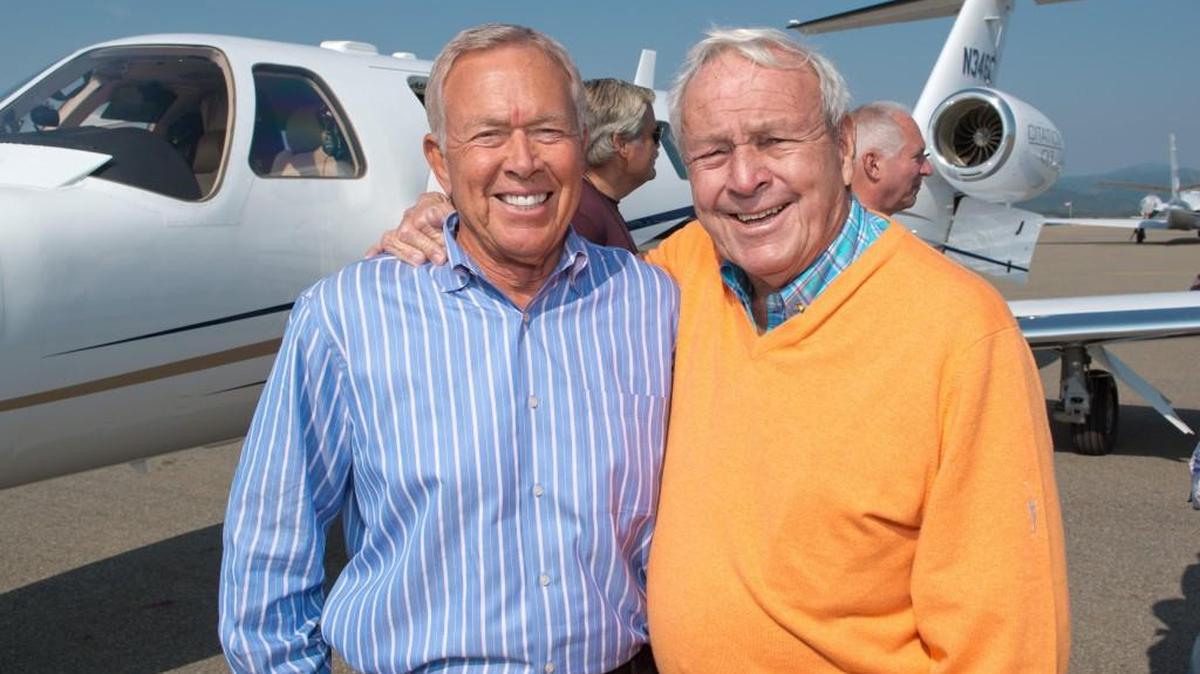 Russ Meyer, left, became friends with golf legend Arnold Palmer in 1960 when the Ohio law firm he worked for began representing Palmer.
