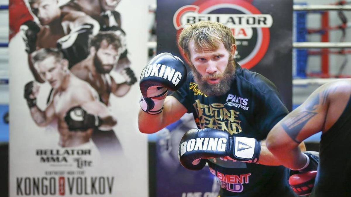 
David “Caveman” Rickels works out at the Genesis Health Club in west Wichita on Wednesday as he gets ready for his Bellator 139 bout Friday at Kansas Star Arena. 
