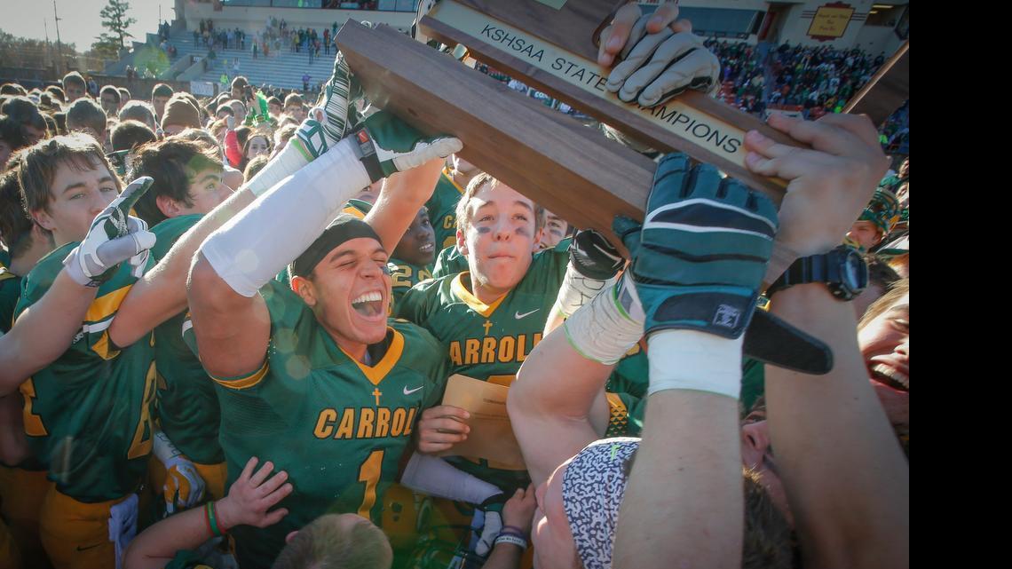 
Bishop Carroll won the 2014 Class 5A football title under the current systems of district and playoff games.
