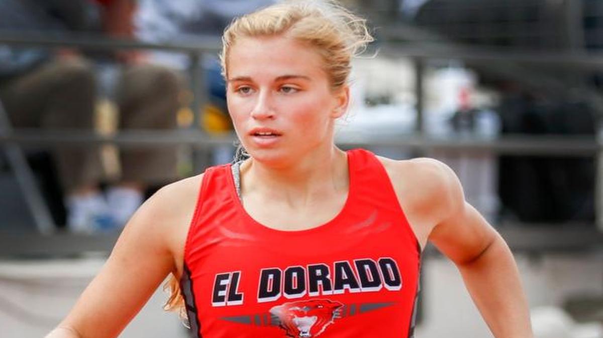 El Dorado's Sidney Howland won the first of two Class 4A 400-meter titles in 2015.