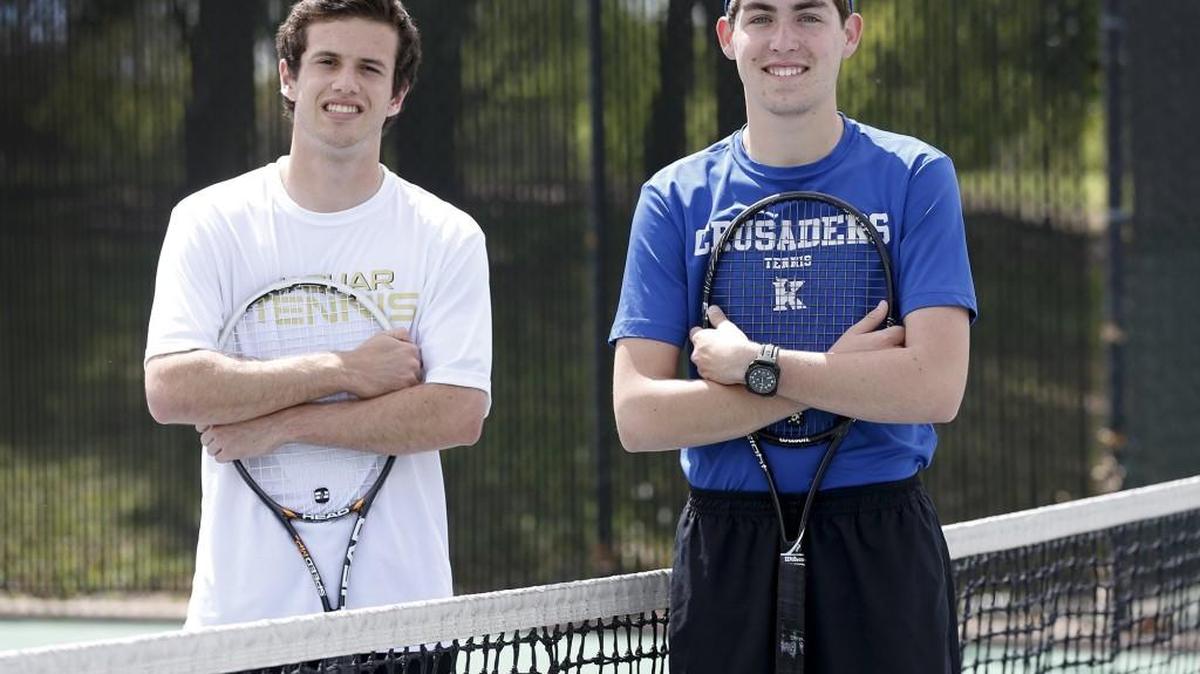 Andover Central’s Renton Williams, left, and Kapaun’s Jason Searle have made academics a priority in their lives.