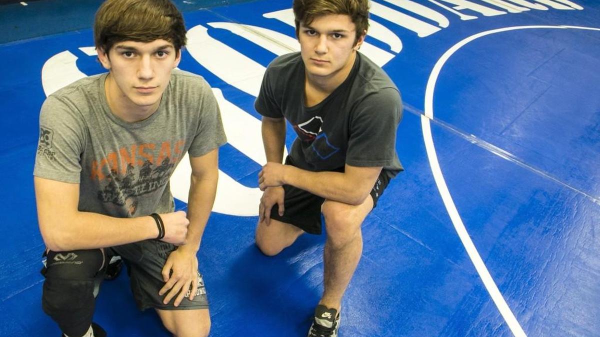 Goddard wrestlers Kameron Frame, left, and Kendall Frame.