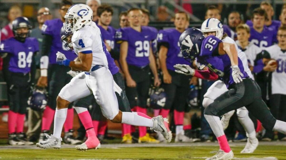 Kody Gonzalez, left, and the Goddard Lions are in the overall top 10 in the VarsityKansas.com football rankings.