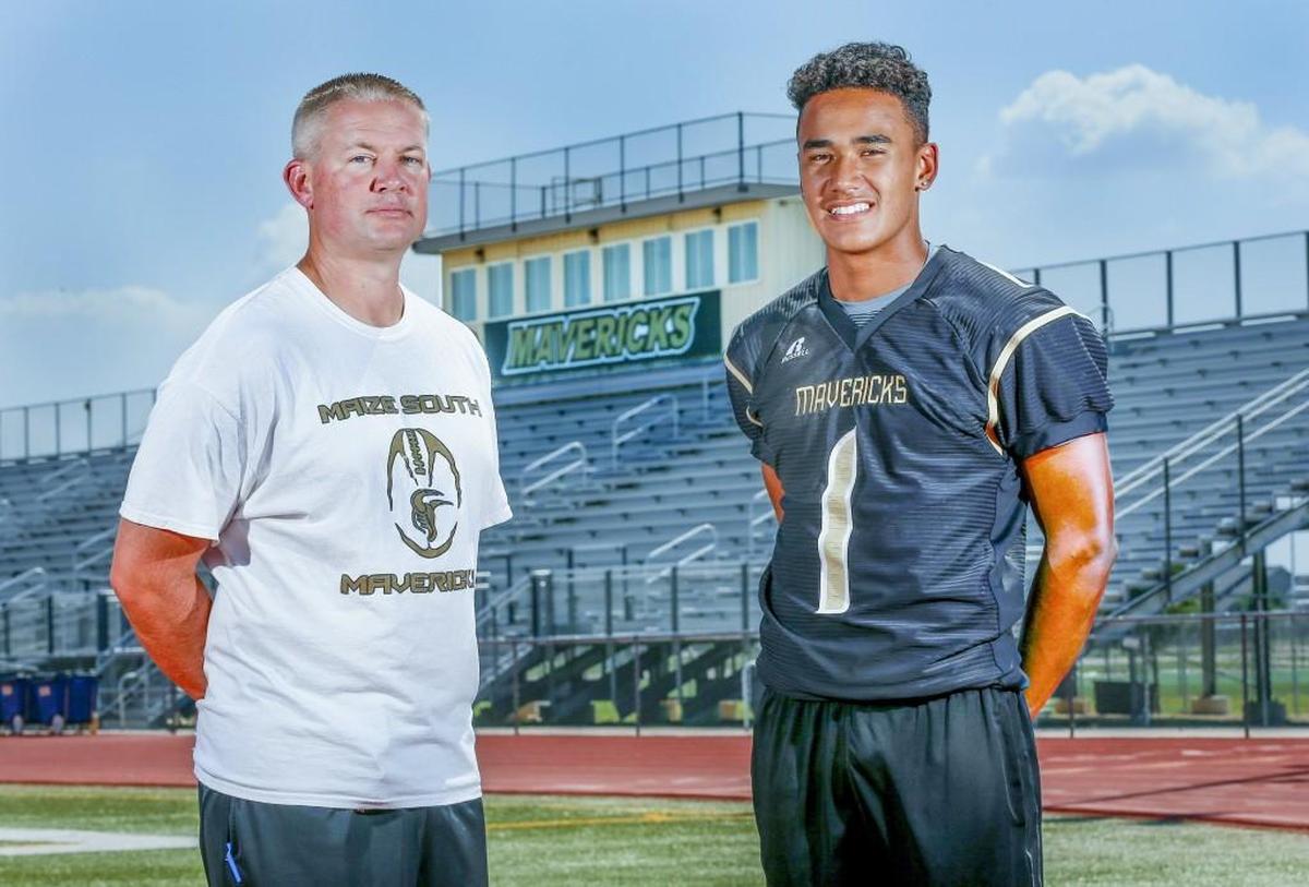 Maize South coach Brent Pfeifer, left.