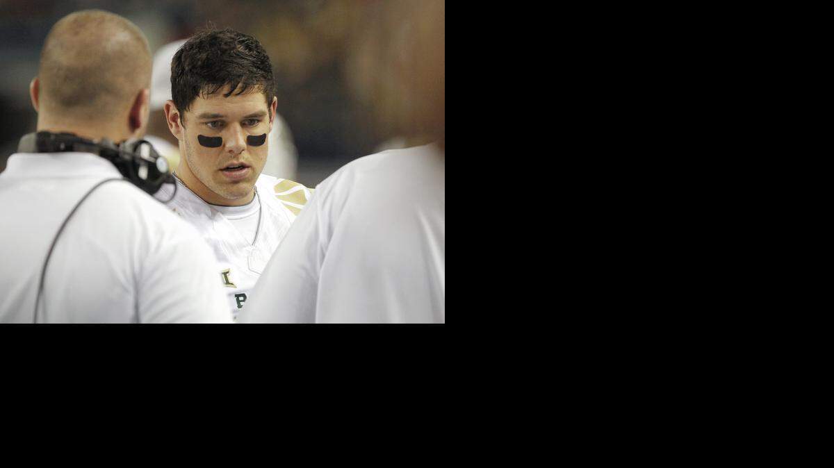 
Baylor quarterback Bryce Petty walks on the sideline after leaving the game in the second half against Texas Tech last week. Bears coach Art Briles said Monday he expects Petty to play against K-State on Saturday.
