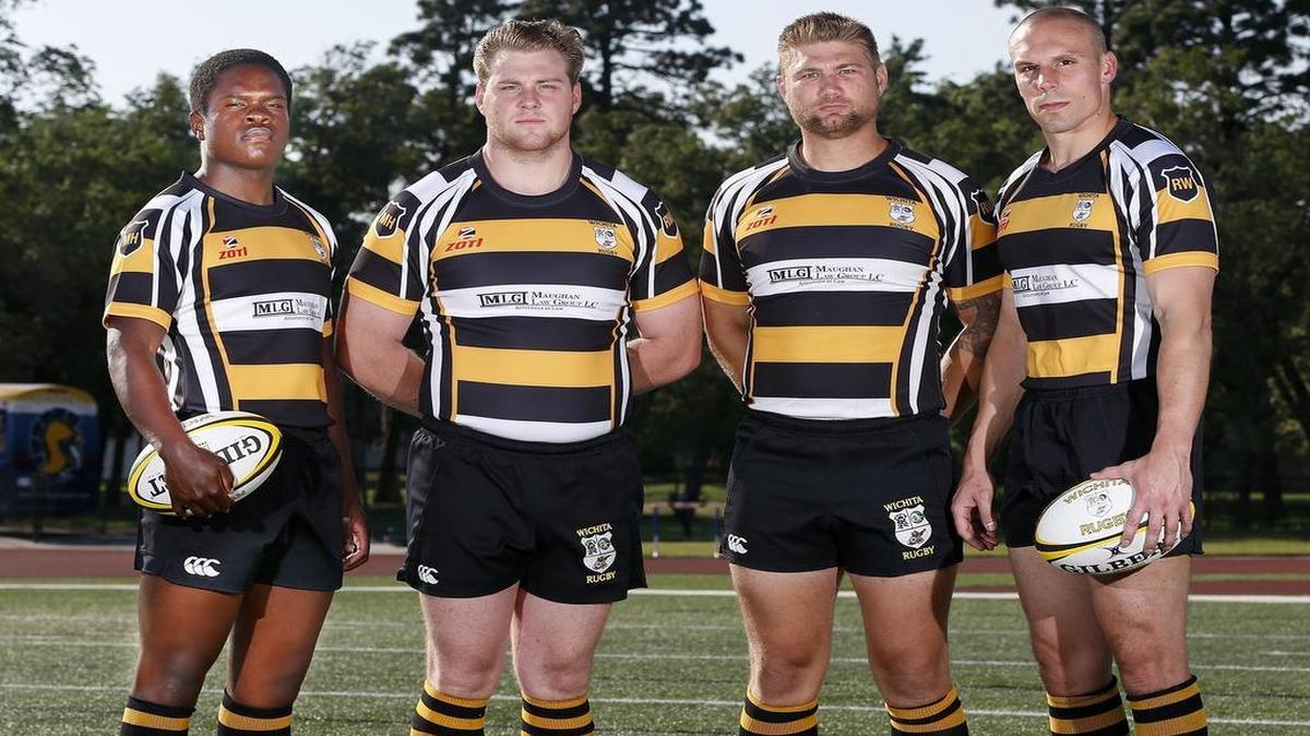 
Seth Akpovona, Sam Arndt, Anthony George and Tim Groh are members of the Wichita Barbarians rugby team that has reached a national final in its division.
