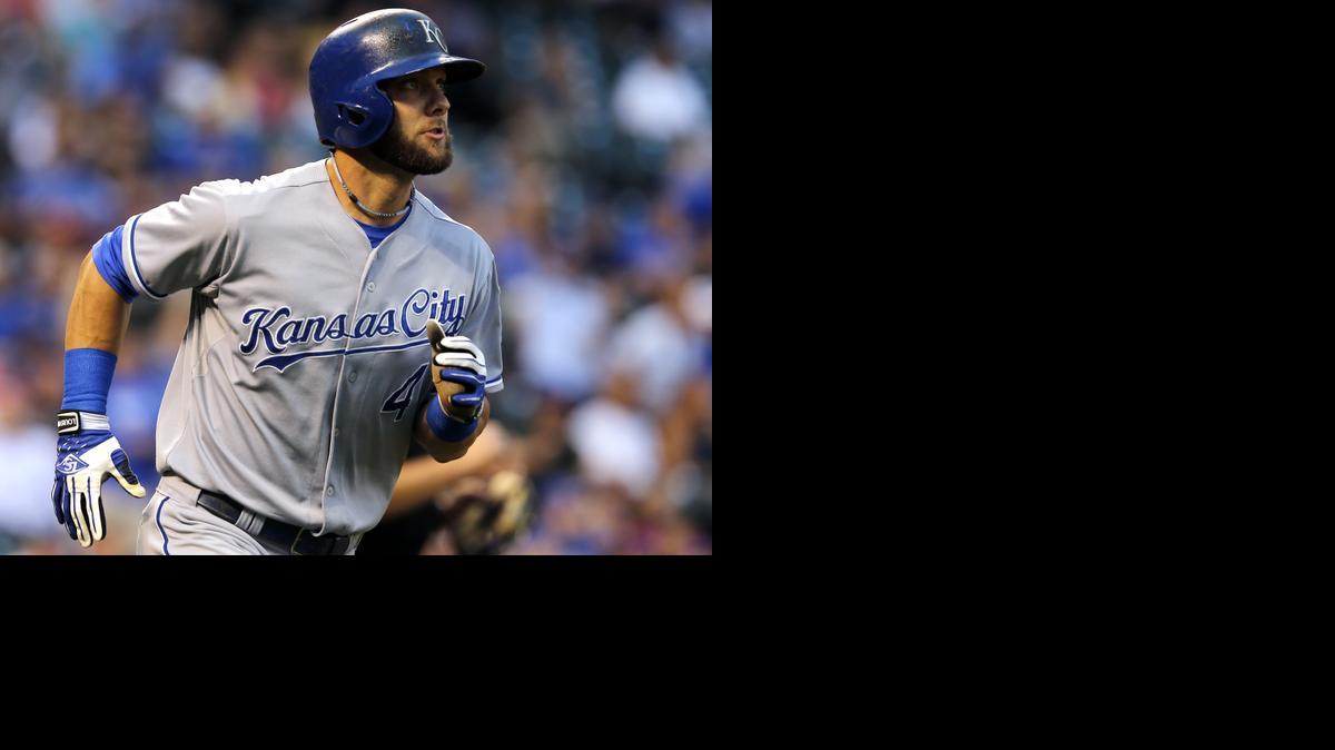 
Kansas City’s Alex Gordon watches the flight of a solo home run against the Rockies in the second inning Wednesday night in Denver.

