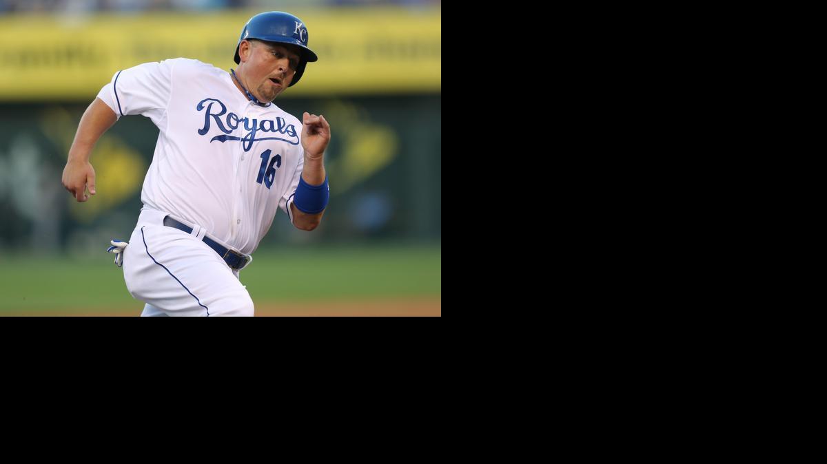 
Billy Butler runs the bases during a game in 2014, his final season with the Royals. Butler has signed a three-year deal with the Oakland Athletics.
