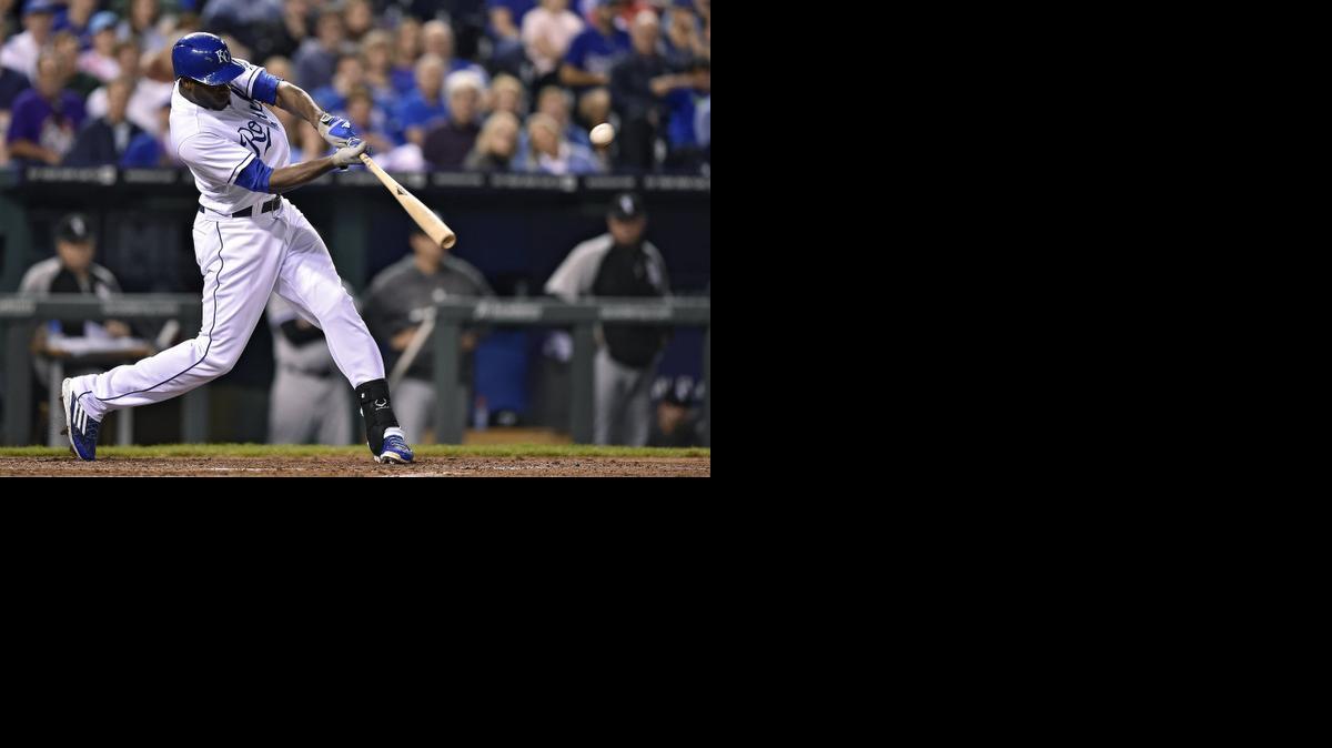 
The Kansas City Royals’ Lorenzo Cain connects on a three-run home run in the third inning against the Chicago White Sox on Wednesday at Kauffman Stadium.

