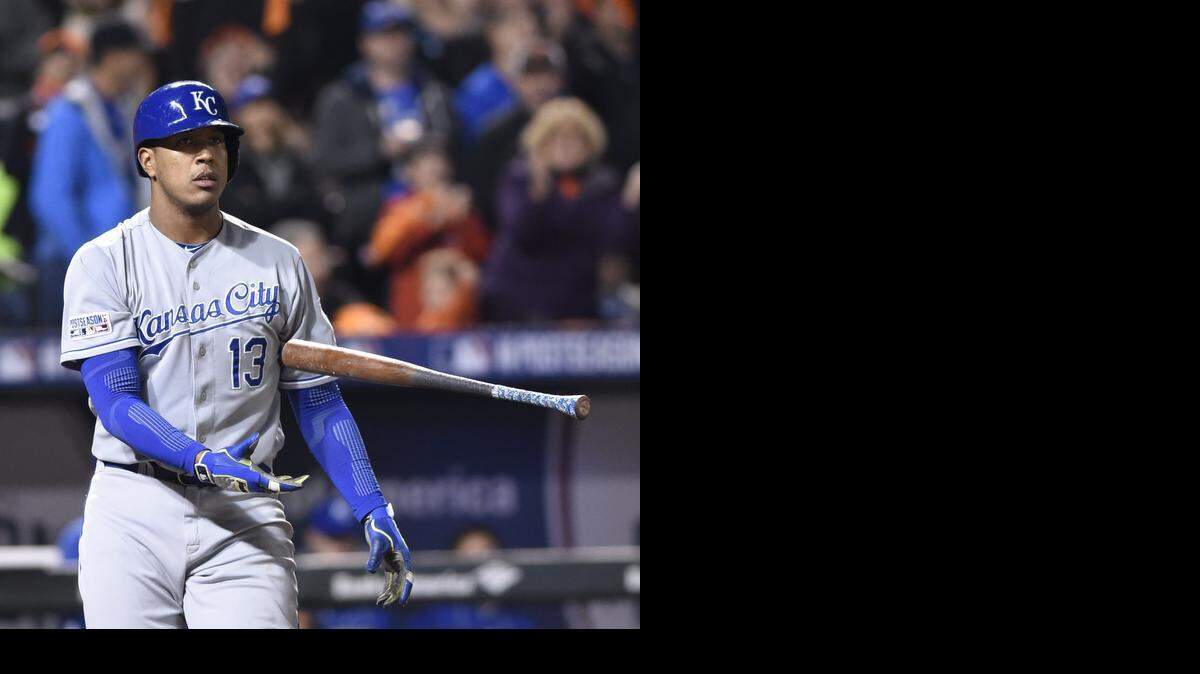 
Salvador Perez struck out during game two of the American League Championship Series.
