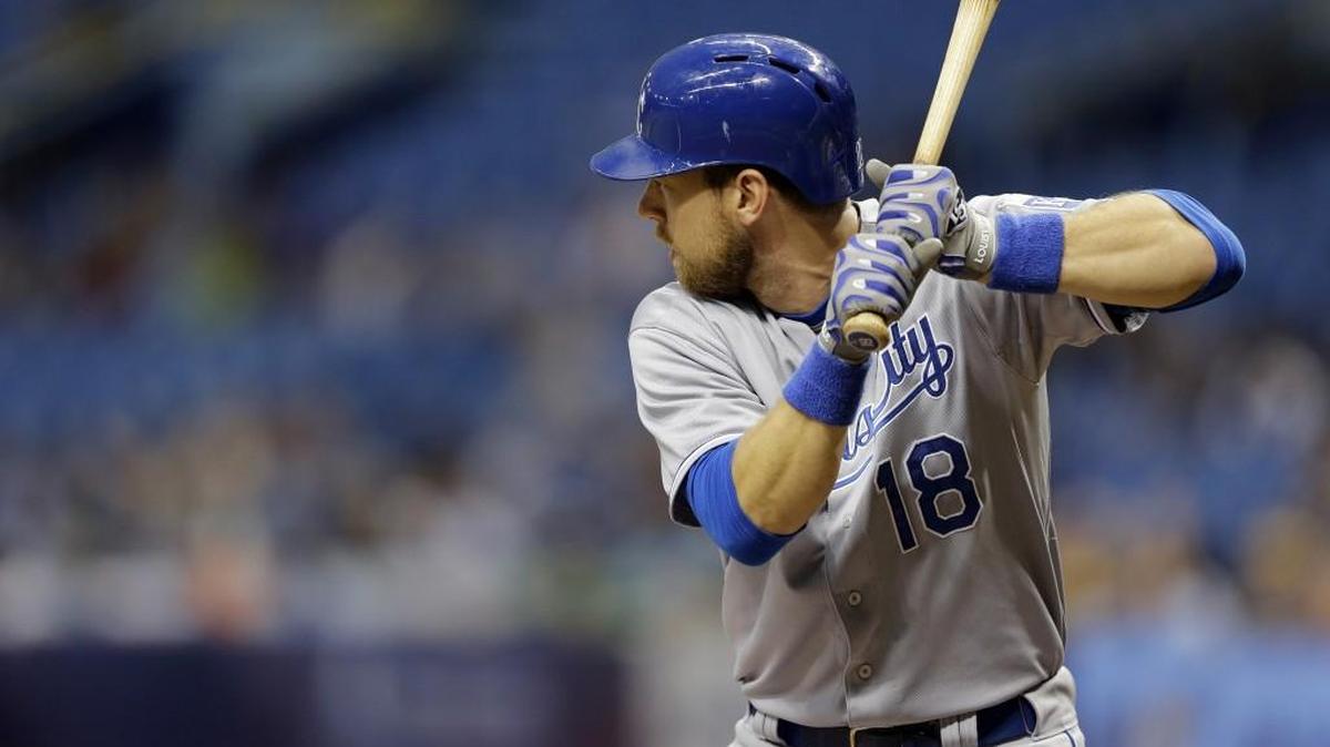 
Ben Zobrist bats against his former team, the Tampa Bay Rays, during the first inning Friday in St. Petersburg, Fla. 
