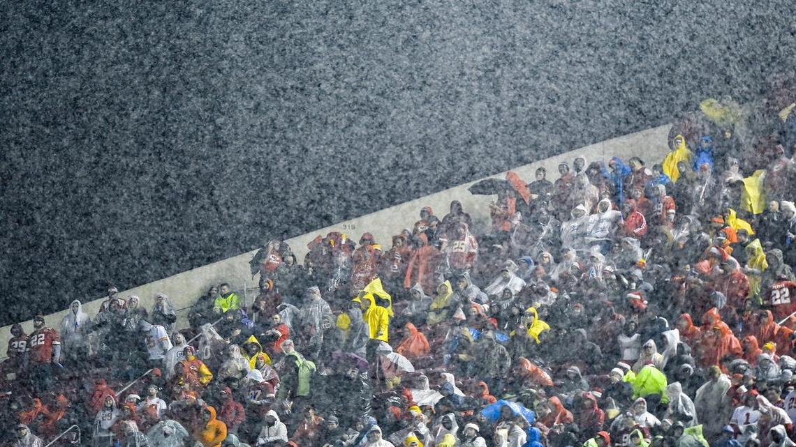 It rained during the Kansas City Chiefs-Denver Broncos regular season game Dec. 25 at Arrowhead Stadium, but freezing rain is in the forecast for this weekend.