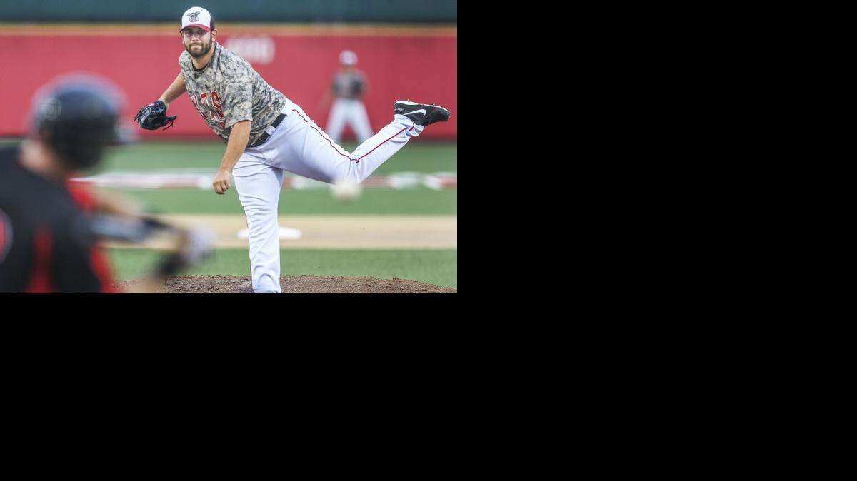 
Wingnuts starter Anthony Capra pitches against Grand Prairie in the second inning Friday at Lawrence-Dumont Stadium. Capra, making his first appearance in more than a month, picked up the win. 
