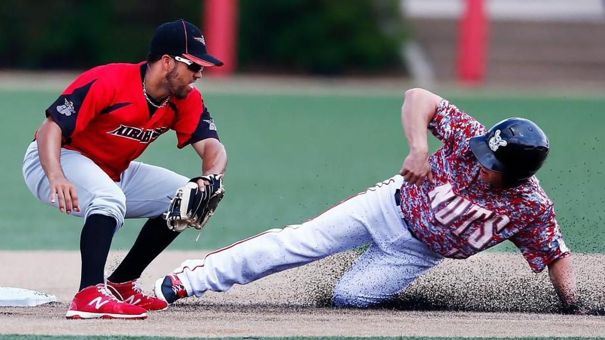 The Wingnuts’ T.J. Mittelstaedt, right, has been part of a successful core to the club as it went 61-39 in the regular season.