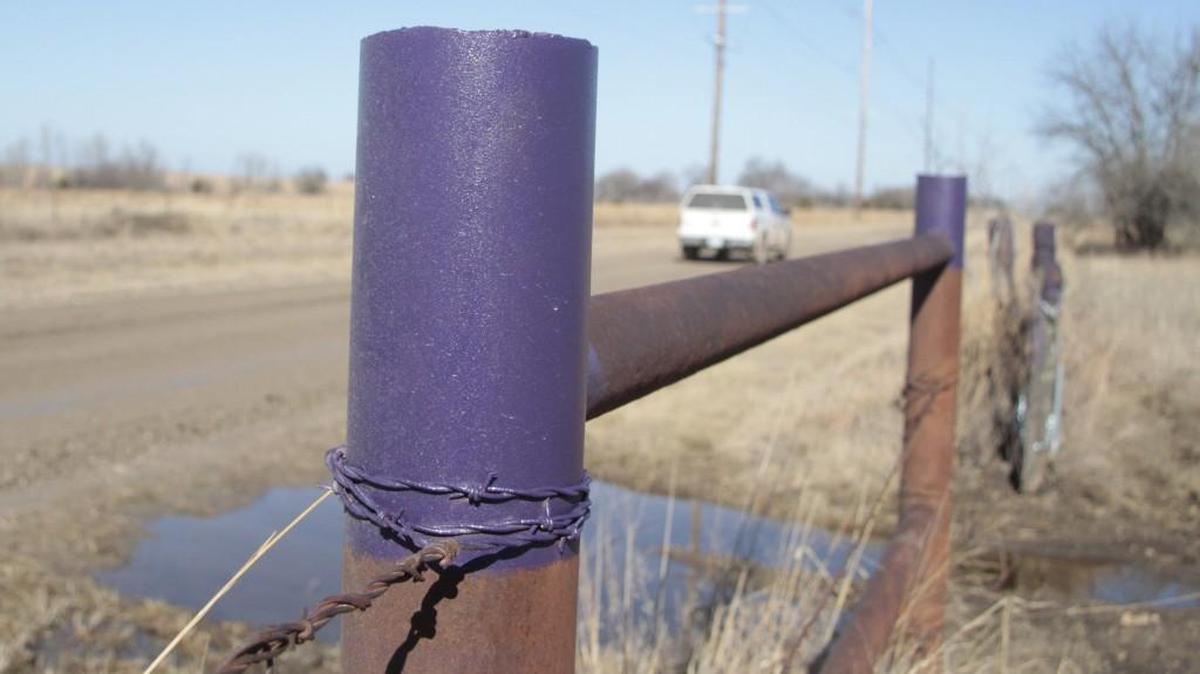 Travel across Kansas and you may see hundreds of fence posts and trees with a slash of purple paint. It means it’s illegal to hunt, fish or trap on the property without written permission from the landowner.