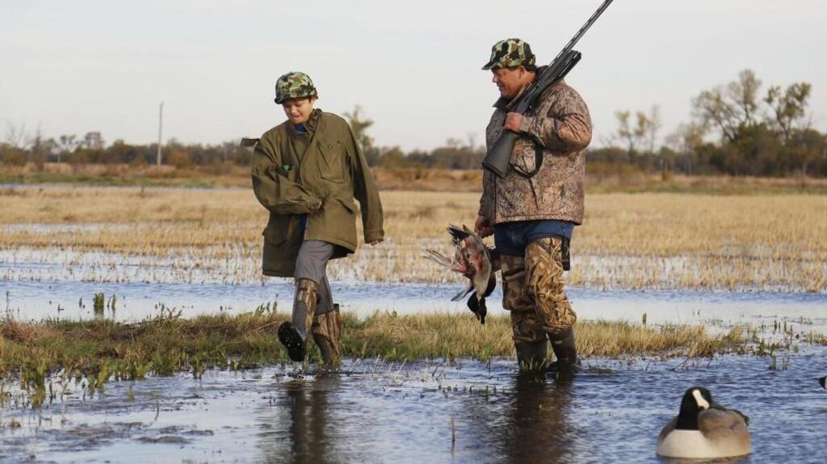 Mike Kimbell and his son, Jackson, were in Reno County on Saturday for the opening of duck season. A group of five hunters got eight ducks.