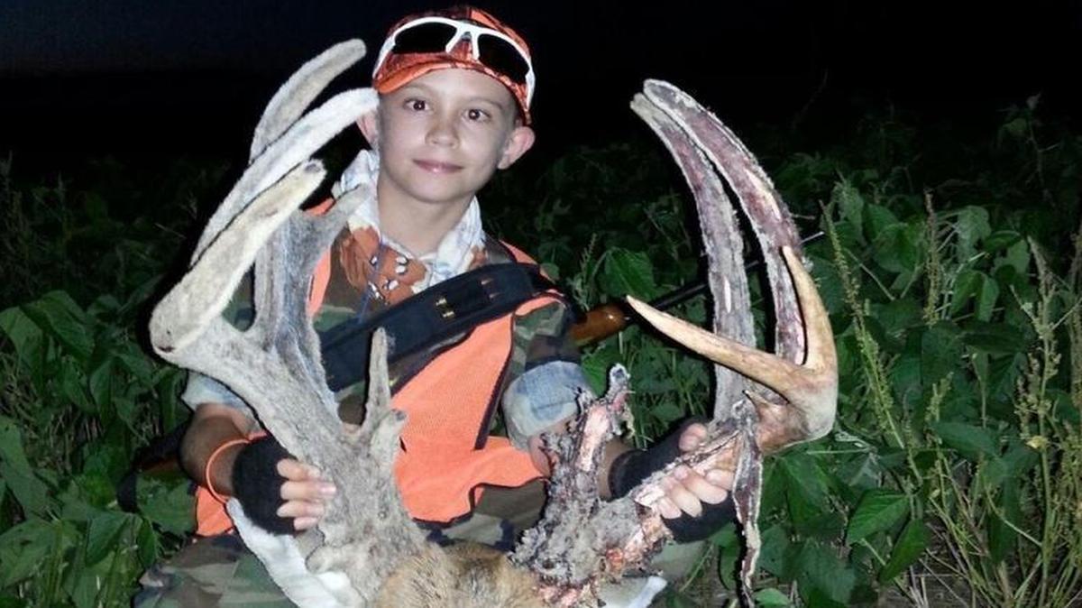 Ethan O’Brien, 12, had one of the worst, and funniest, cases of buck fever on Sept. 3. He still killed a big 18-pointer during the special youth/disabled hunt. The buck’s antlers are losing their summer velvet.