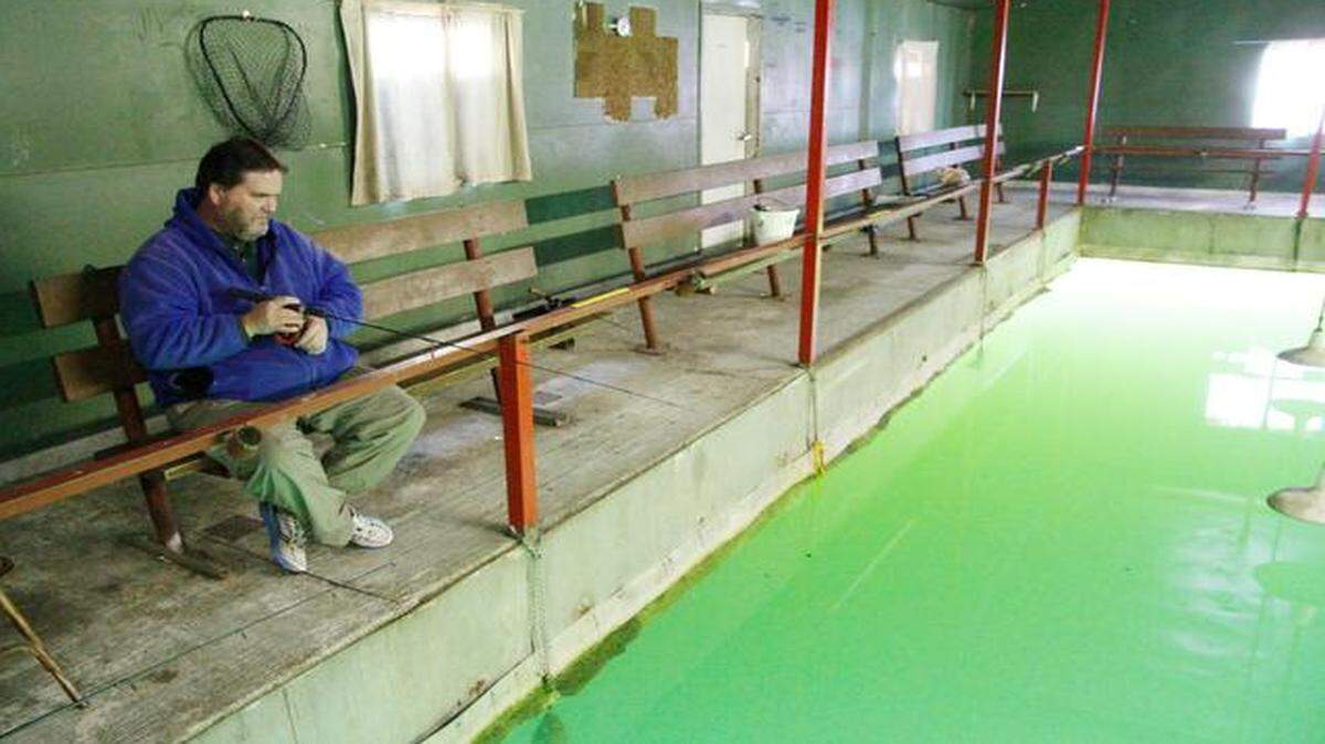 
Wichitan Chris Siler tries for crappie at the heated fishing dock at Melvern Reservoir.
