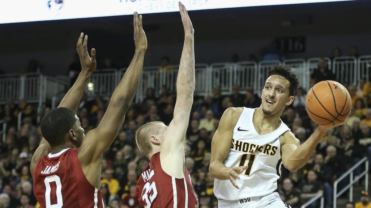 Wichita State guard Landry Shamet, right, was picked by the Philadelphia 76ers in the first round of last month’s NBA Draft.