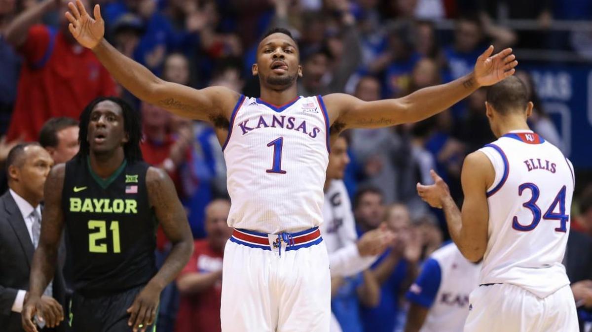 Kansas guard Wayne Selden fires up the crowd during the first half against Baylor at Allen Fieldhouse on Saturday.