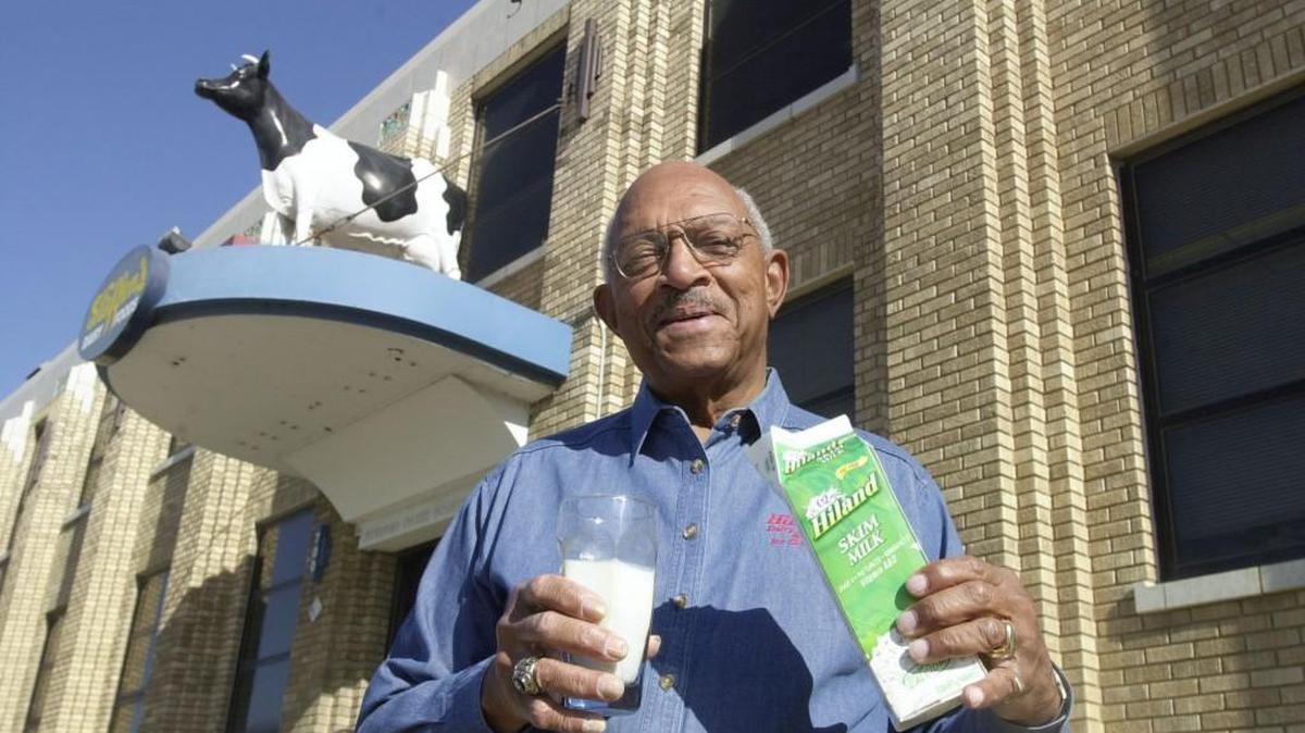 Linwood Sexton in 2006. After graduating from the University of Wichita, Sexton worked full-time at Steffen’s Dairy, later Hiland Dairy, from 1953 until 2012.