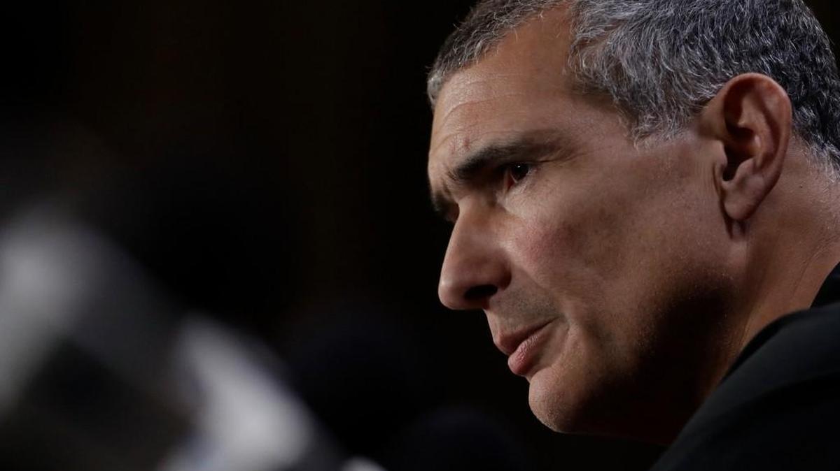 South Carolina coach Frank Martin answers questions after a practice session Thursday in Glendale, Ariz.