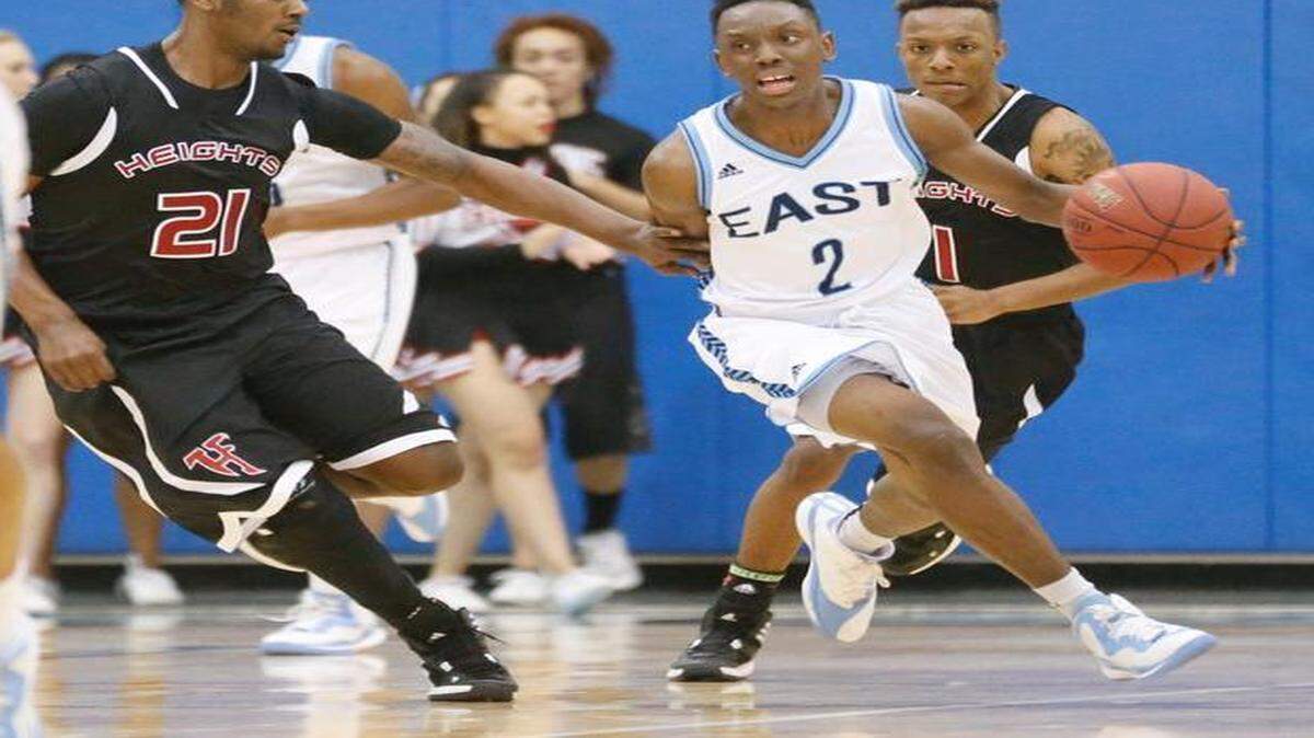 
East's Samajae Jones is part of a trio that has already led the unbeaten Blue Aces to the City League championship.
