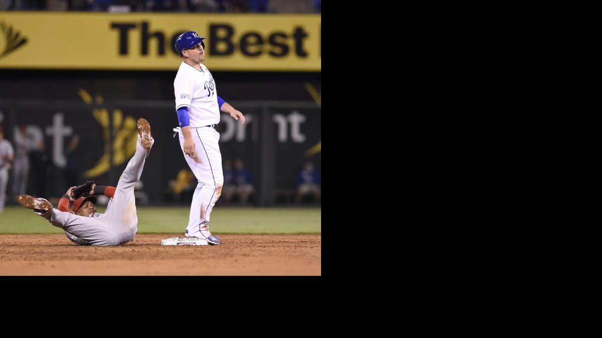 
Kansas City DH Billy Butler amazed everyone when he stole a base against the Los Angeles Angels in Game 3 of the American League Division Series, knocking over Angels shortstop Erick Aybar in the process.
