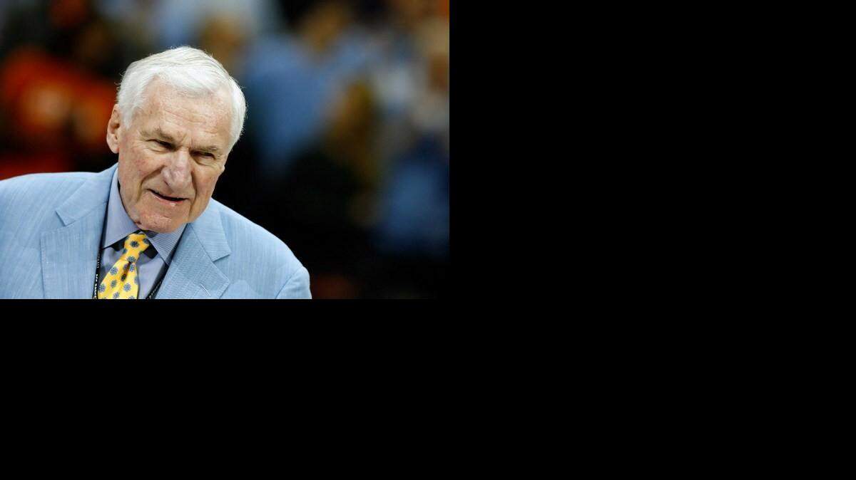 
Dean Smith, who won 879 games during a legendary coaching career at North Carolina and is shown here in a 2008 photo, was born in Emporia and graduated from Topeka High in 1949.

