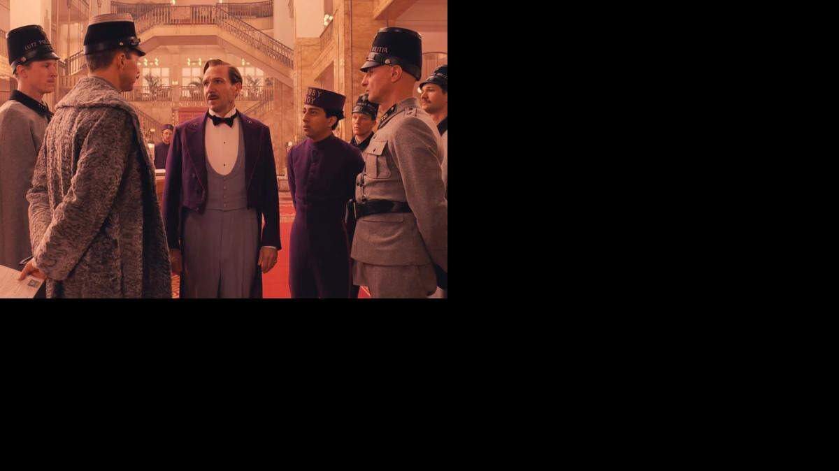 
The Grand Budapest Hotel, starring Ralph Fiennes (center), has been nominated for nine Academy Awards.
