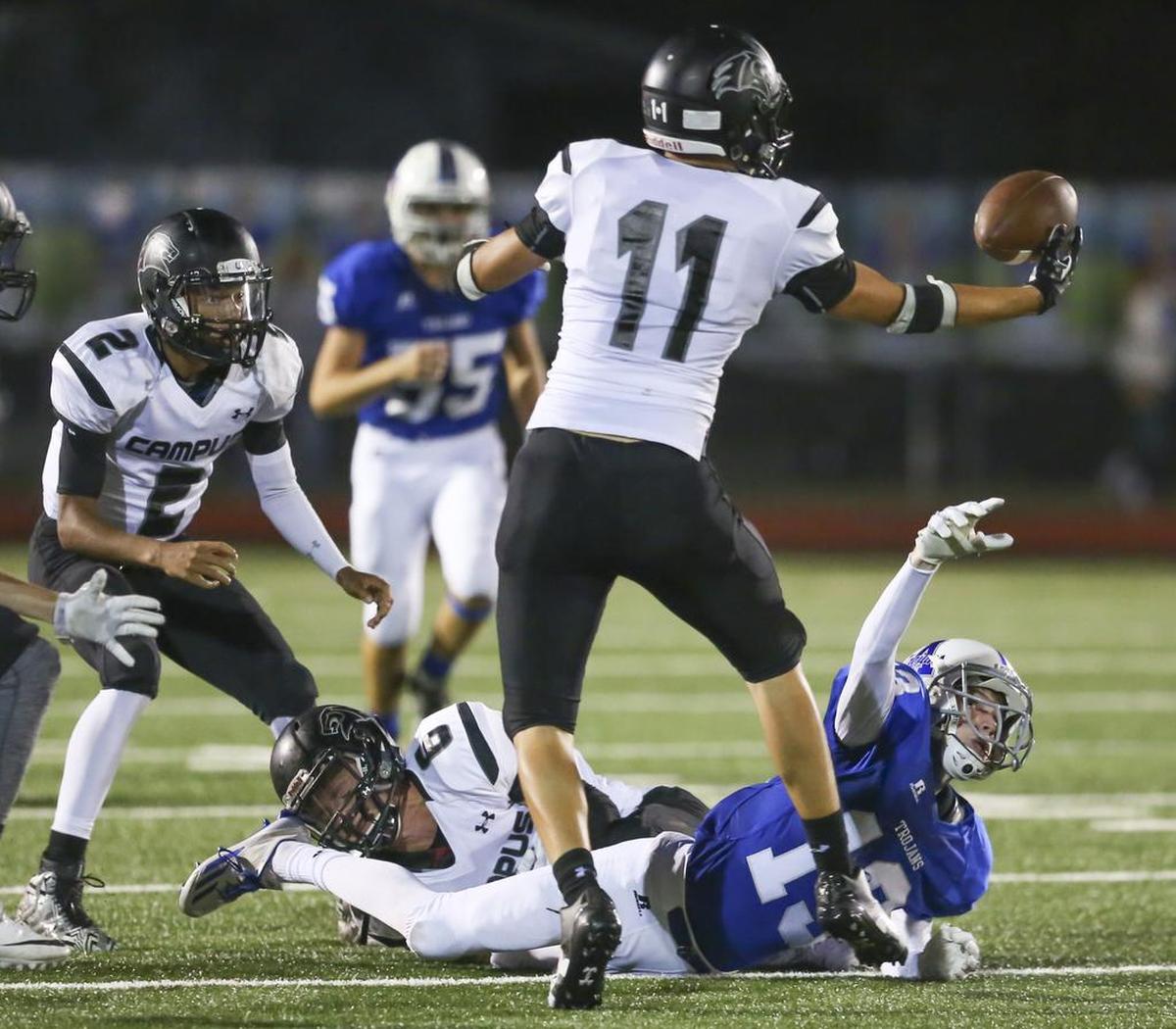 Campus’ Tyler Kahmann went off for four total touchdowns in the Colts’ win at Dodge City on Friday.