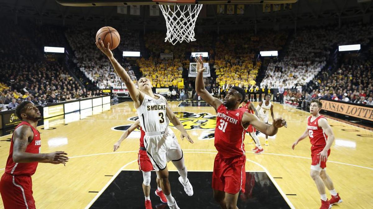 Wichita State guard CJ Keyser attacks the basket against Houston in the first American Athletic Conference home game on Jan. 4, 2018.