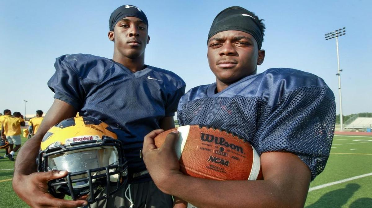 Northwest running backs Breece Hall, left, and Roy Johnson are having big seasons in their first year on varsity. Both are also trying to make a name for themselves in a family with past running back greats in the City League. (Sept. 13, 2017)