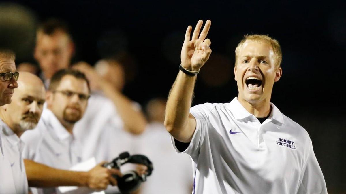 Valley Center coach Caleb Smith in 2014.