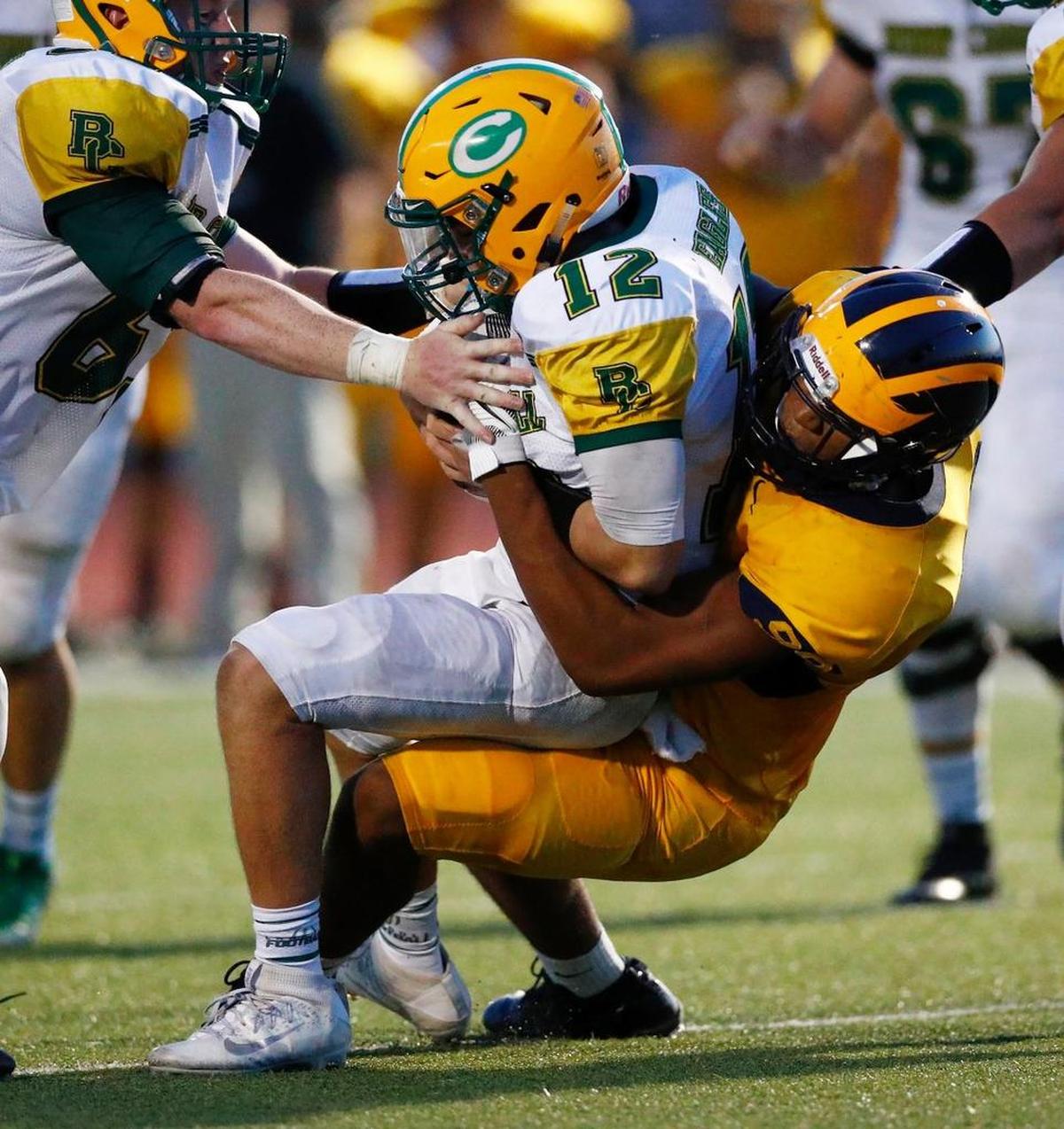 Wichita Northwest defensive end Marcus Hicks had a monster game against Bishop Carroll on Friday.