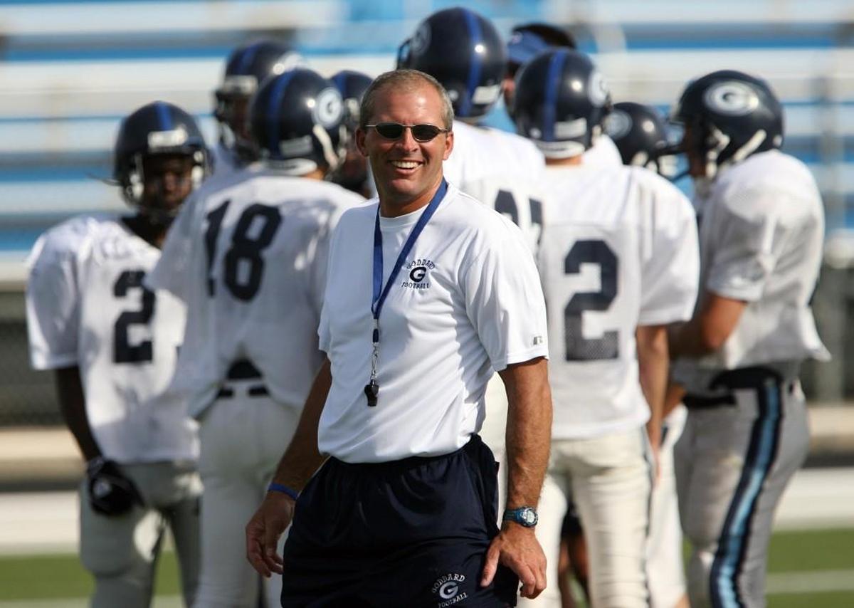Roger Robben smiles during a pause in a Goddard practice in 2006.