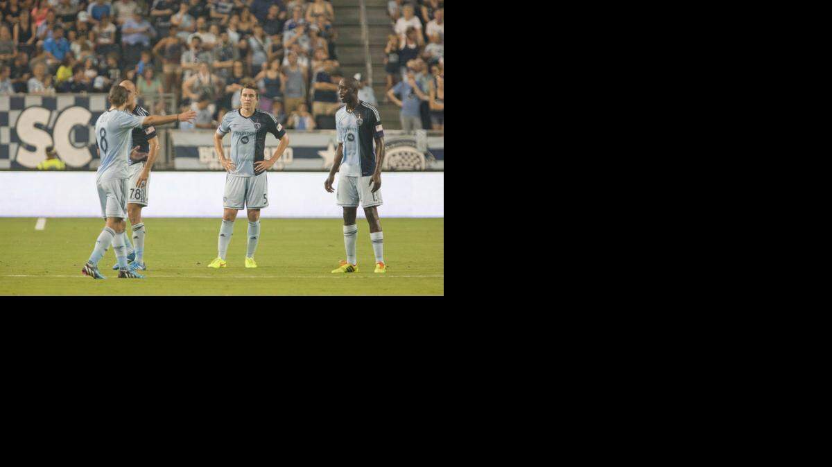 
After giving up three goals in 31 minutes to D.C. United, Sporting Kansas City’s Graham Zusi had a word with three members of the team’s back line, Aurelien Collin, Matt Besler, and Lawrence Olum, on Saturday night at Sporting Park.
